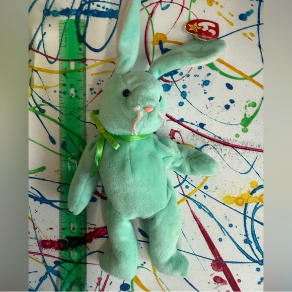 Ty Beanie Babies Easter Bunny Duck Plush Set Floppity Hoppity Quackers - Picture 8 of 10